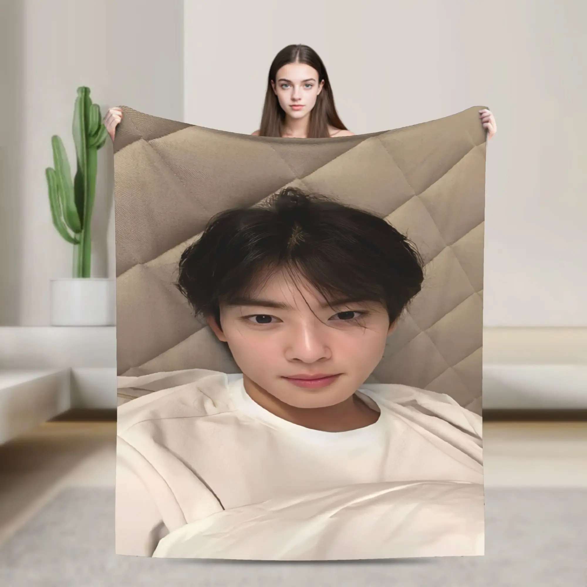 Funny CHA EUN WOO kpop ASTRO idol Blankets Lightweight Thin Flannel  Cozy Throw Blanket Machine Washable