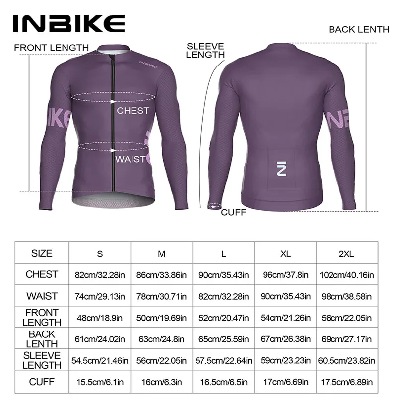 INBIKE Heren Fietsen Lange Mouw Ademende MTB Kleding Fietsshirt voor Heren Racefiets Topshirts met Zak Fietskleding