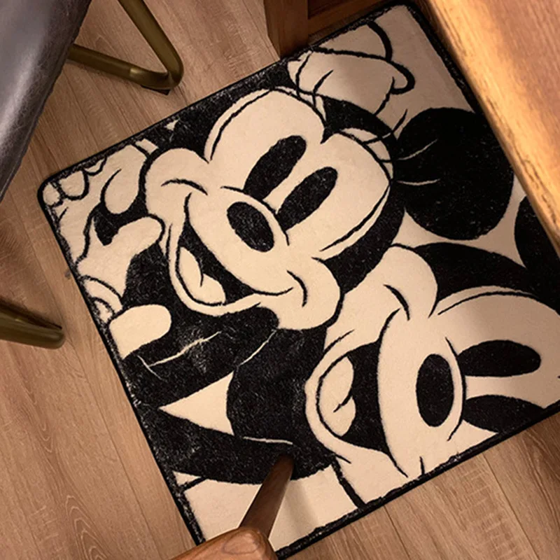 Disney Mickey Mouse Cushion Anime Bathroom Non-slip Mat Kawaii Faux Cashmere Absorbent Carpets Living Room Bathroom Mat Carpet