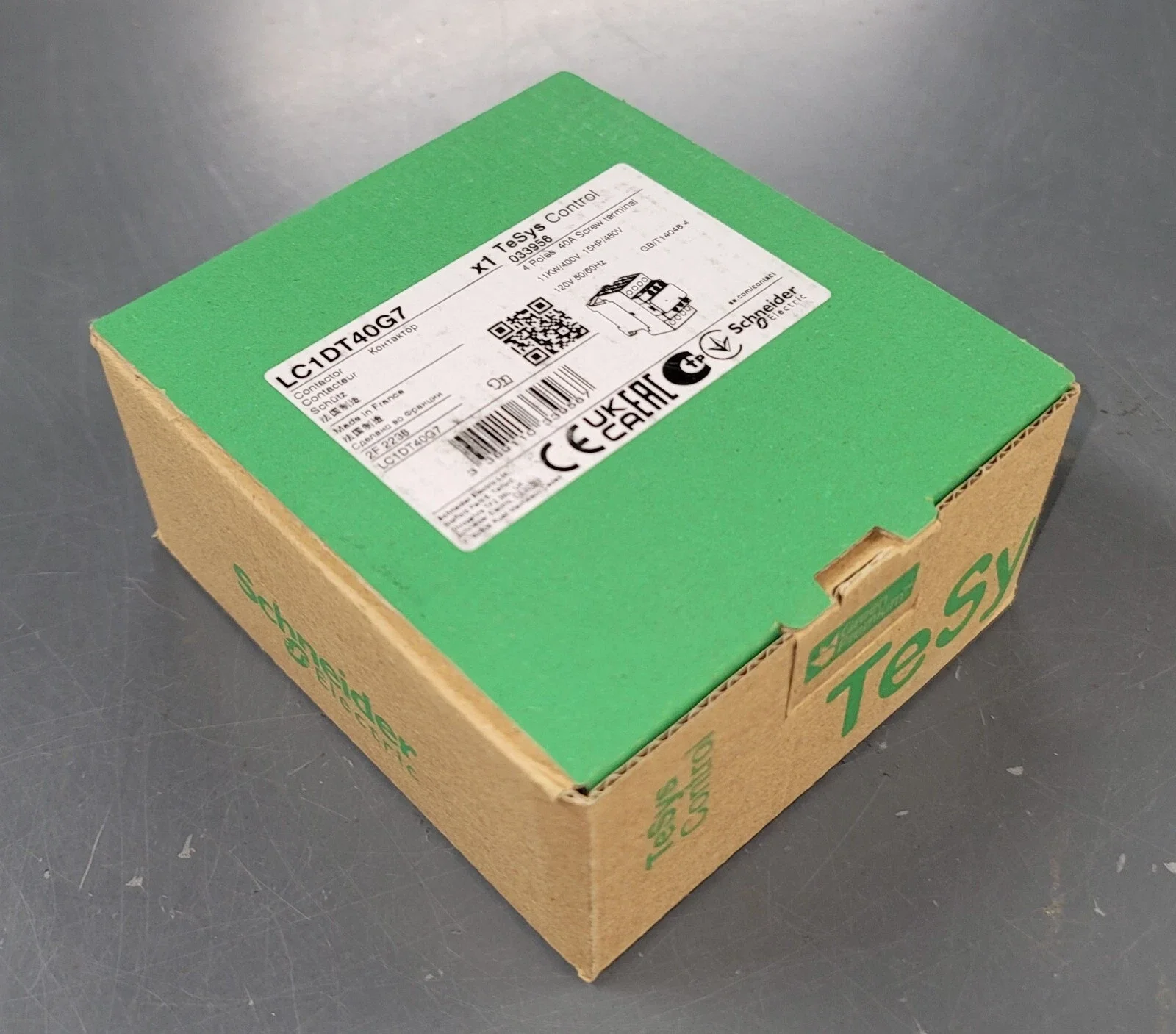 LC1DT40G7 contactor - 4P(4 NO) - AC-1 - = 440 V 40 A - 120 V AC 50/60 Hz coil