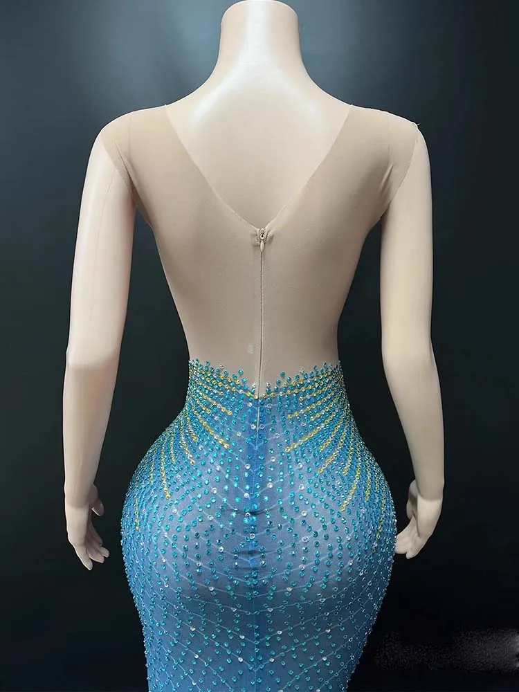 High Quality Hot Stamping Sexy See Through Mesh Elastic Vest Dress 2025 New Fashion Custom Women'S Clothing