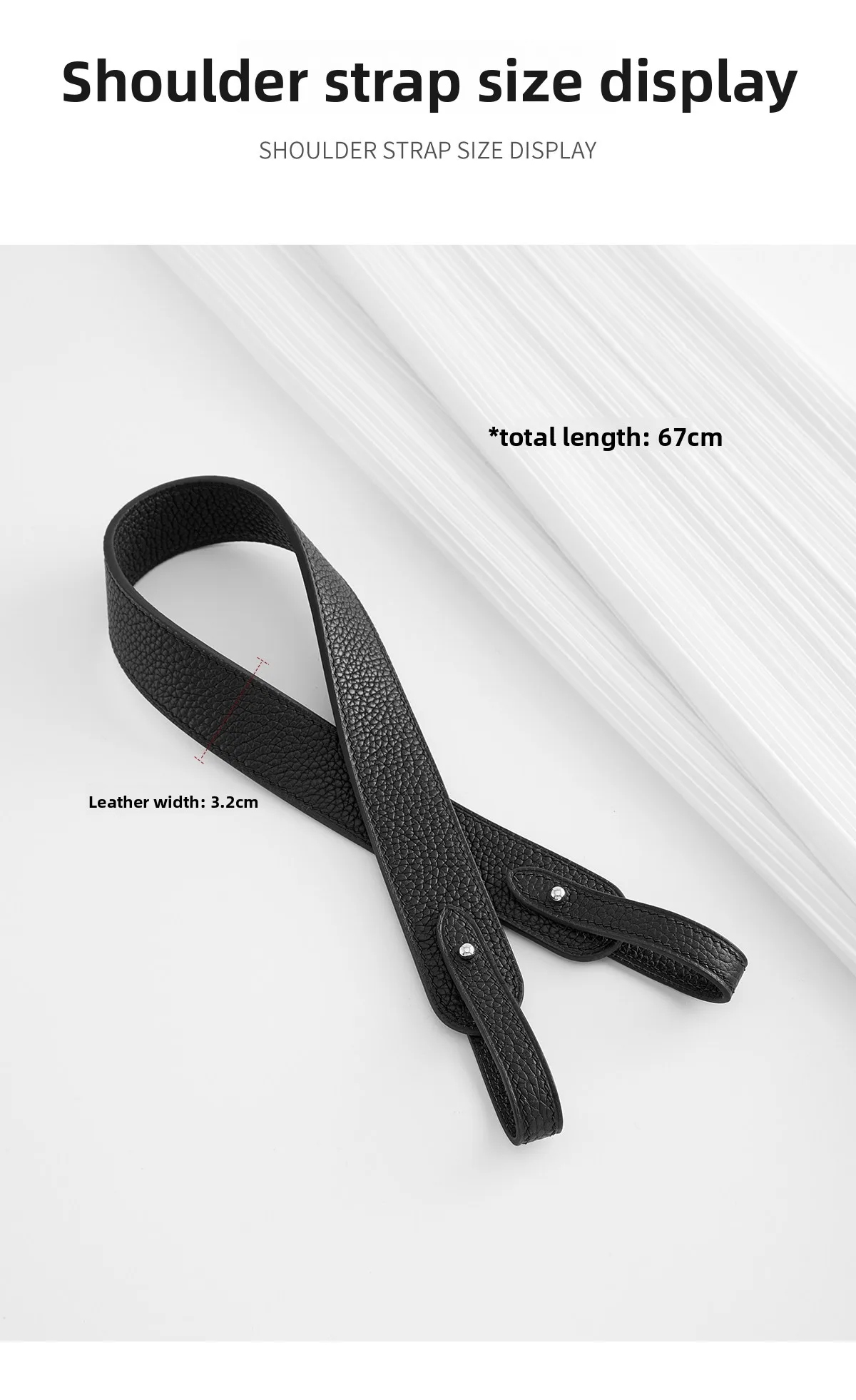 67cm Cowhide Leather Bag Strap For Birkin Bag Wide Shoulder Strap Replacement Handbag Crossbody Strap Belt Bag Accessories