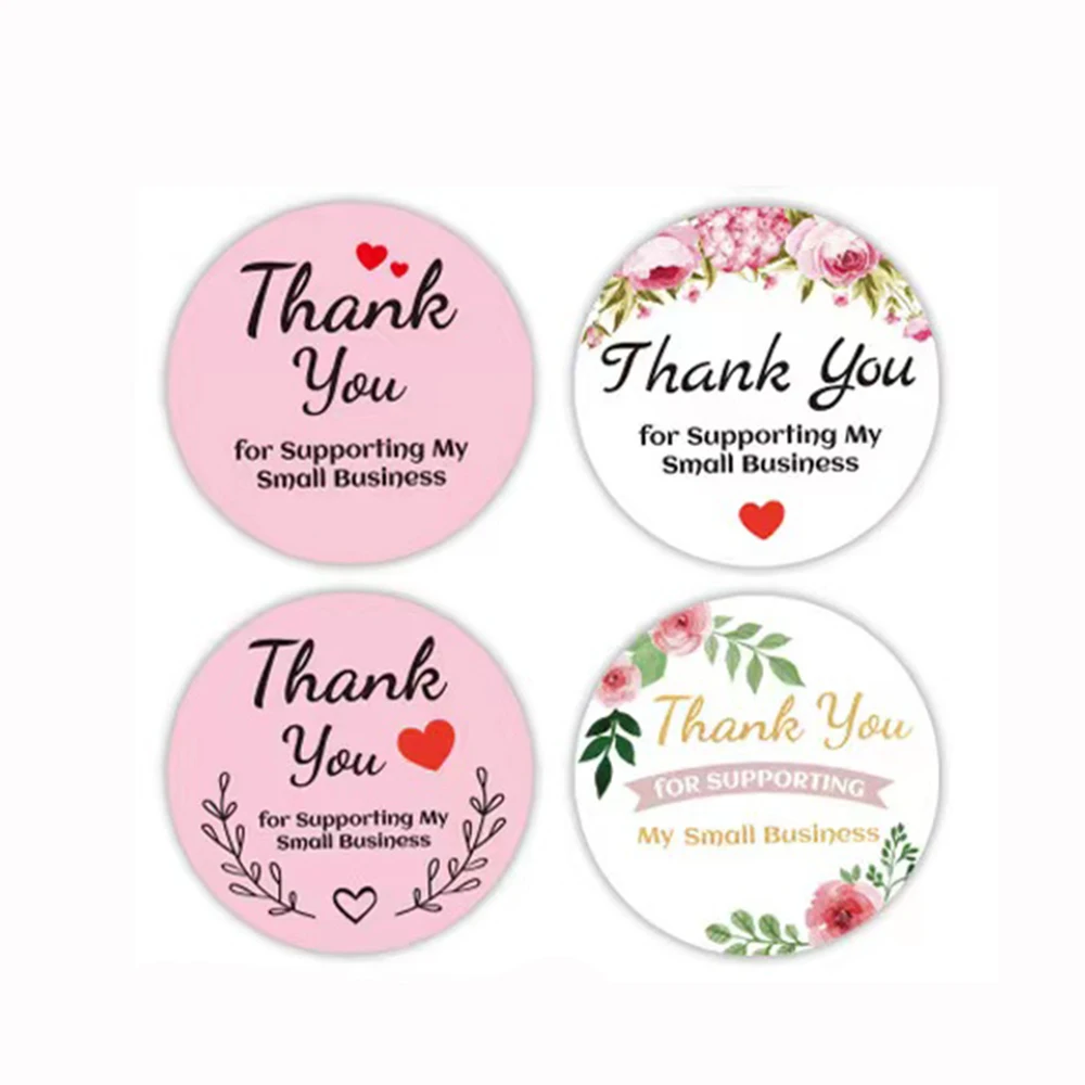 100-500pcs Round Thank You Stickers For Envelope Seal Labels Gift Packaging Decor Birthday Party Scrapbooking Stationery Sticker