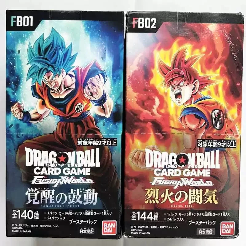 Bandai Dragon Ball TCG coleção cartão FUSIONWORLD versão japonesa FS01 FS02 FB03 FB04 FB05 FB07 FB08 brinquedo presentes de Natal