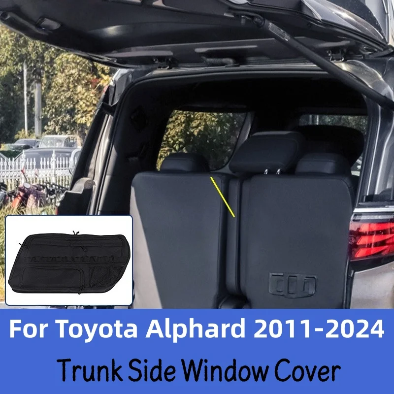 Car Stowing Tidying Car Rear Window Storage Bag High Capacity Organizer For Toyota Alphard 2011-2024 Interior Decoration Parts