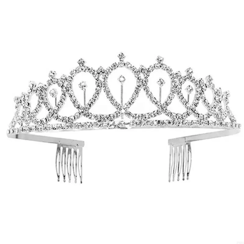 P88A For Women Birthday Rhingestones For Girls Tiaras Crowns with Sash