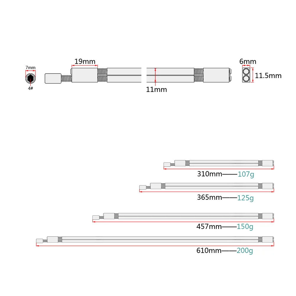

365mm Two Way Guitar Truss Rod Dual Heads Adjustable Replacement for Neck Control Upbow Backbow Correction Truss Rod