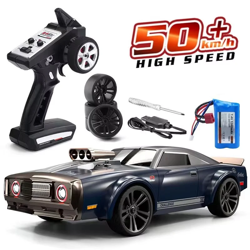 SCY 16303 1/14 2.4G RC Car 4WD Electric High Speed Off-road Drift Vehicle Flat Running Muscle Truck With Retro Led Light
