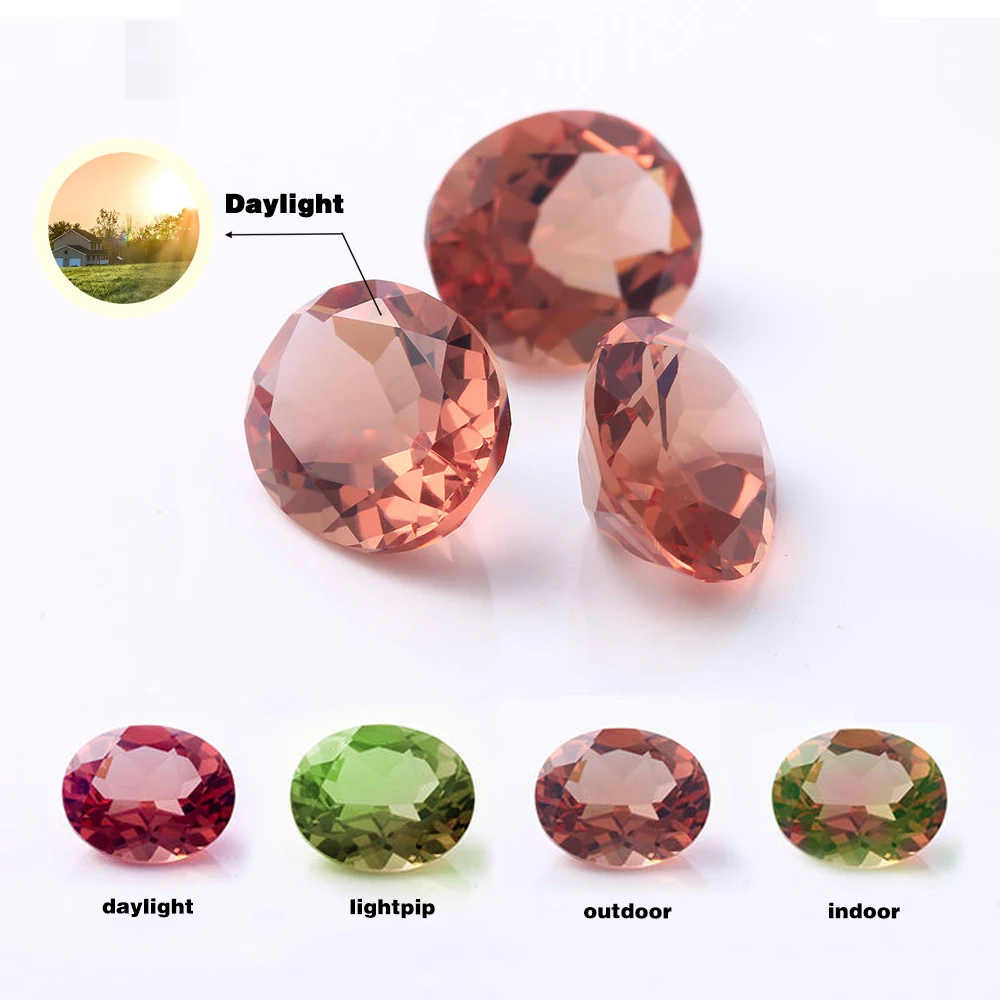 

Sultanite Diaspore Color changing gemstone Oval Loose stone Gem DIY matching beads under different light sources change color