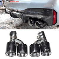 For 2018-2023 BMW 5 Series 525i 530i 540i G30 G31 Square Exhaust Pipe Tip Upgrade M5 Quad Carbon Fiber Muffler Exhaust Systems