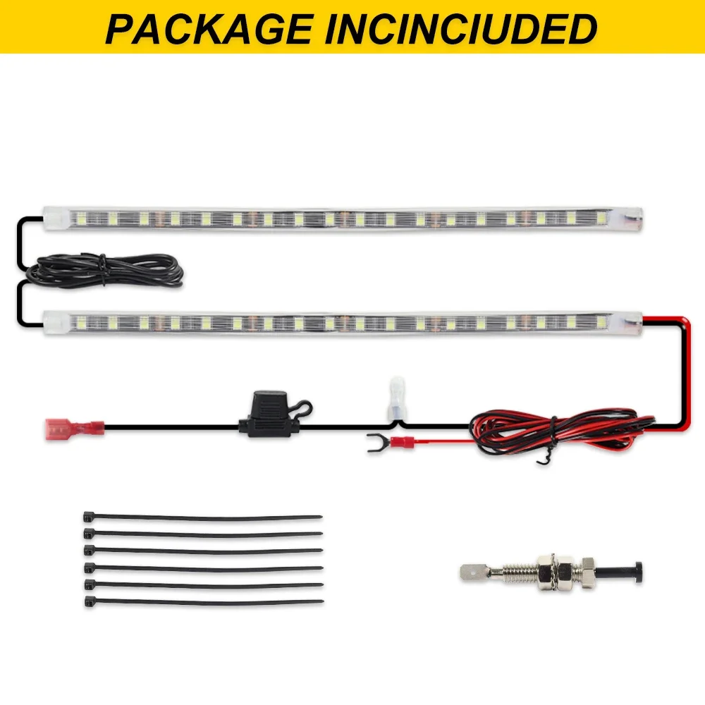 White LED Interior Light Bar Under Hood Work Inspection Strip Light Universal For Car Truck SUV Pickup Off-road Trailers Camper