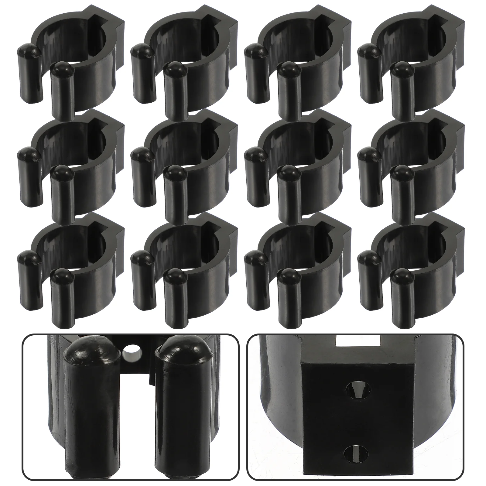 

12 Pcs Fishing Rod Clip Billiard Cue Racks Clamp Pole Clamps Pool Plastic Club Storage