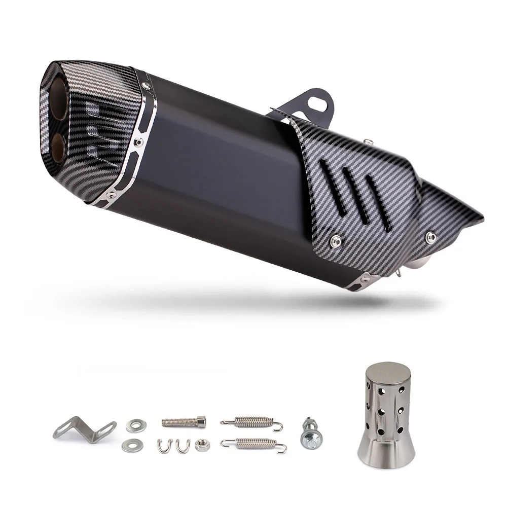Universal 51mm Interface Motorcycle Exhaust Dual Outlet Muffler For R3 RC390 450SR GSX8S CB400SF NVX155 PCX150 T700 390ADV - view 5