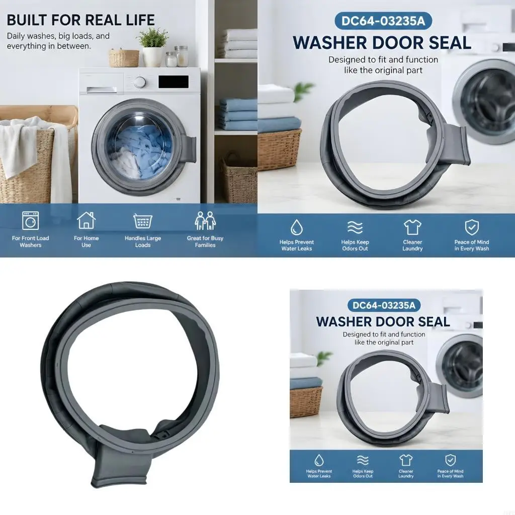 J6PE Top Elastic Washer Door Gasket Works With Multiple Brands