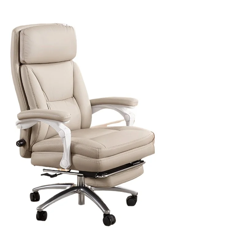 

Leather boss chair, comfortable sedentary ergonomic chair, computer home reclining