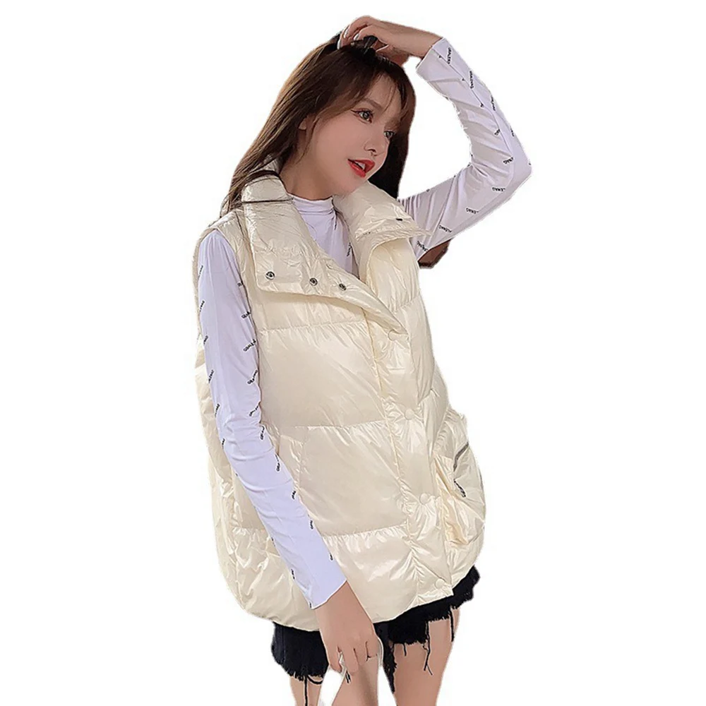 

Korean Style Spring Autumn Women Parkas Down Vest Lady Waistcoat Female Gilet LF2326HR