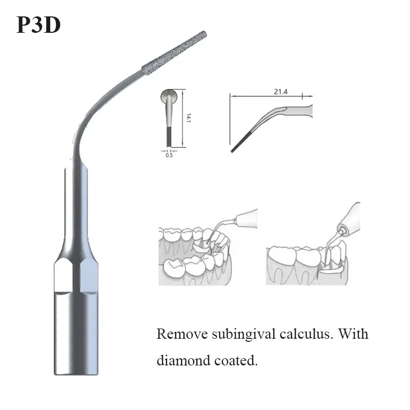 VVDental Ultrasonic Scaler Tip P3D Fit Endodontics Endo Perio Scaling Tips for EMS WOODPECKER UDS Endodontics Periodontics