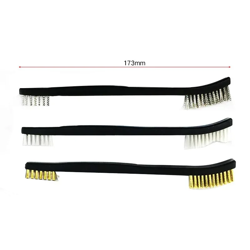 Brosses métalliques polyvalentes pour livres de détail de voiture, accessoires d\'outils, 4 pics en nylon, 3 ensembles finis à double tête