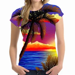 New Fashion 3D Palm Trees Printed T Shirt For Men Children Cool Funny Streetwear T-shirts Summer Hawaiian Tee Shirts Vintage Top