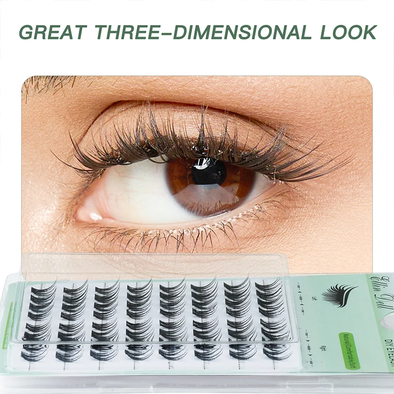 JIZI-LASH DIY pestañas postizas de girasol extensiones de pestañas naturales suaves con rizo en C maquillaje de pestañas individuales de Anime