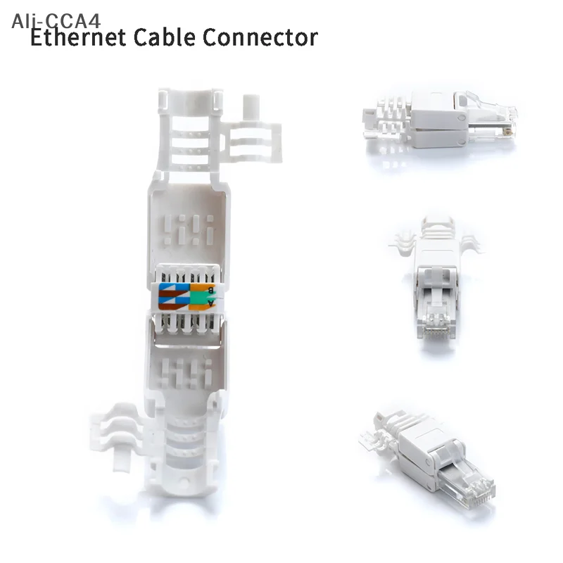 CCA4-No Crimp Ethernet Cable Tool-Free Crystal Head Plug CAT6 RJ45 Connector Application Cat6 Cable Suitable for Ethernet Cable