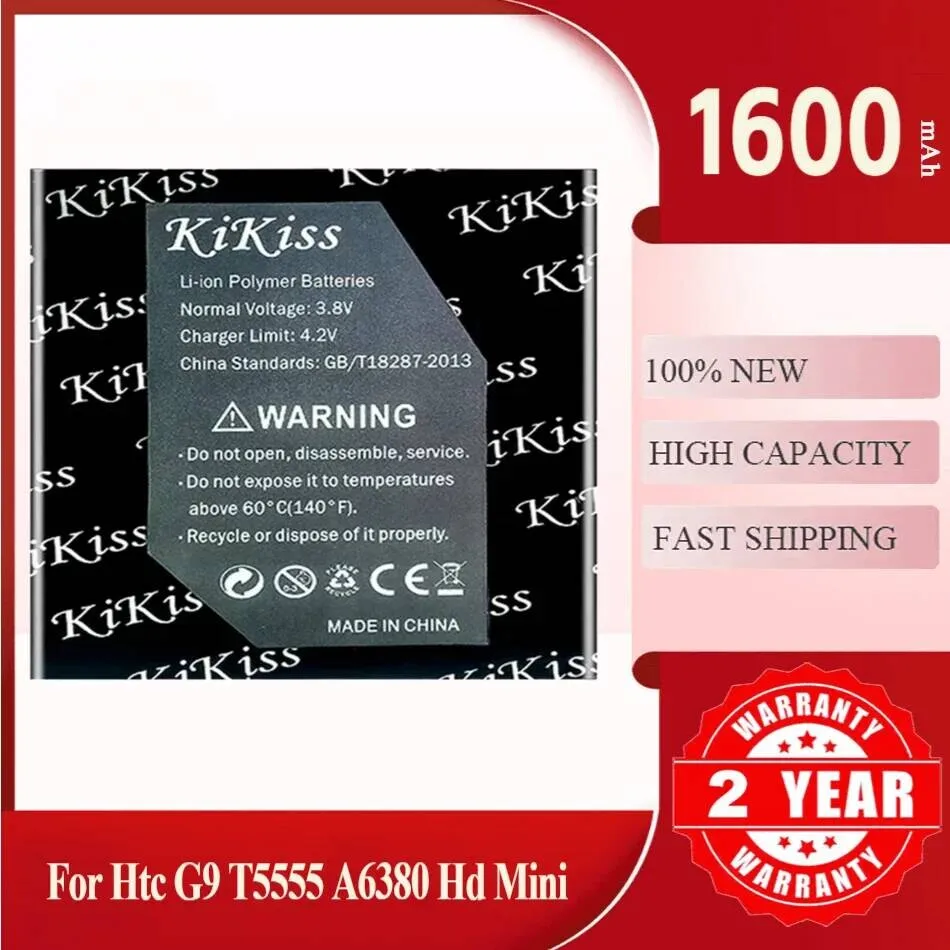 

Перезаряжаемая долговечная батарея BB92100 1600 мАч для мобильного телефона Htc G9 T5555 A6380 Hd Mini