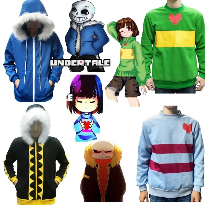 

Undertale Sans Frisk Chara Papyrus Fell Cosplay Costume Zipper Hoodie Hooded Jacket Coat Sweater Sportswear Streetwear Top