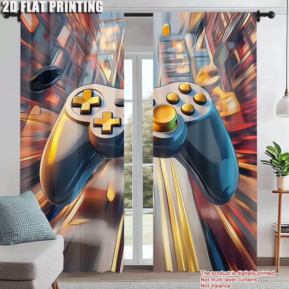 

2pc, Party Curtains Modern game controllers Durable Polyester,Without Electricity summer party decorations Applies to Home