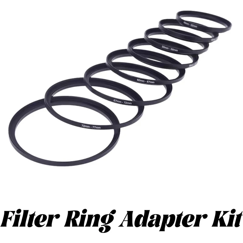 18pcs&9pcs Step Up & Down Camera Lens Filter Ring Adapter for Fujifilm Andoer Canon Nikon Sony DSLR Camera Lens Accessories