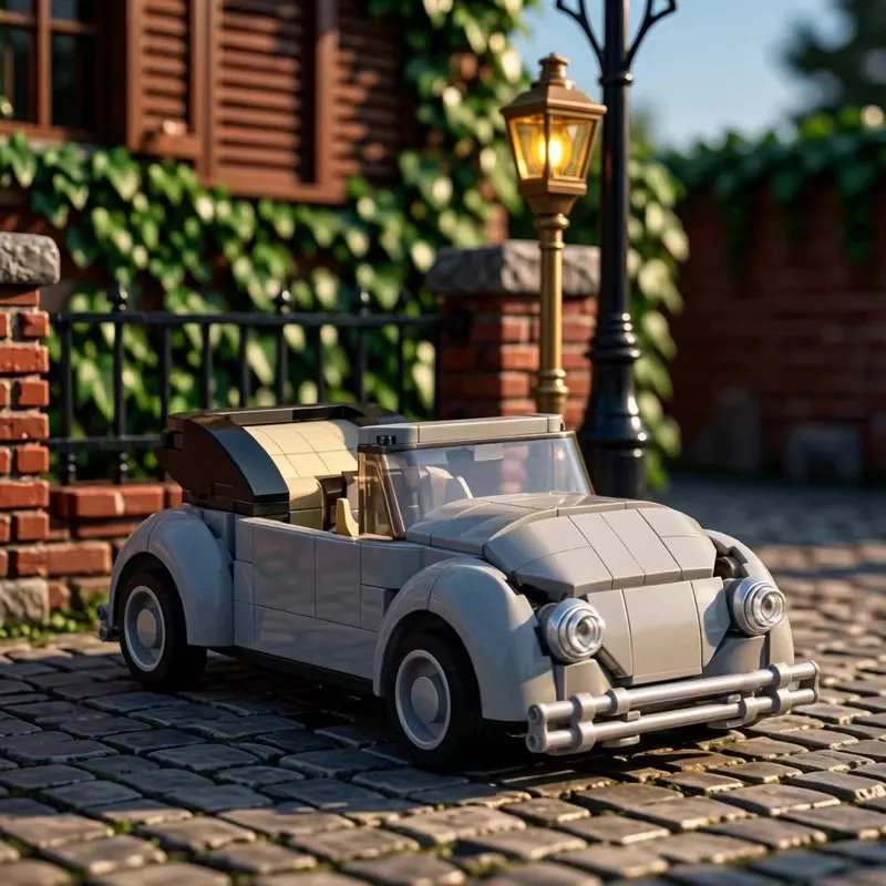MOC Creative Mini Retro Beetle Convertible Building Block Model DIY Educational Assembly Toy for Children Birthday Gift Ornament