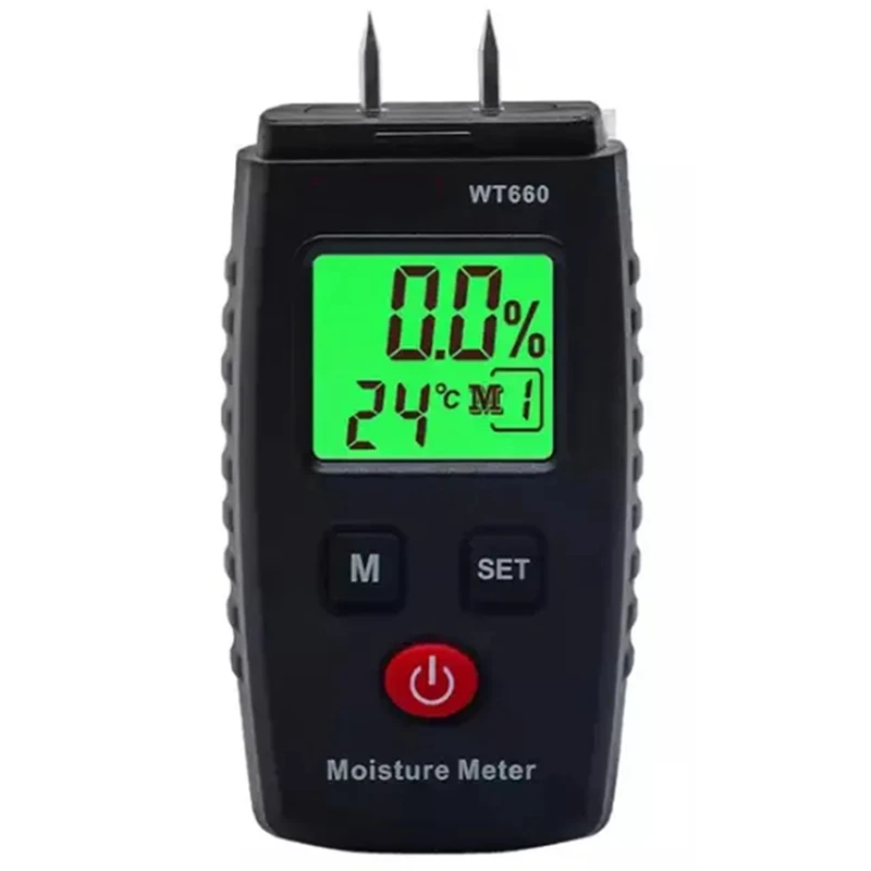 ABKO-Wood Moisture Meter, Pin-Type Digital Moisture Detector, Water Leak Detector, Handheld Moisture Meter For Lumber, Walls