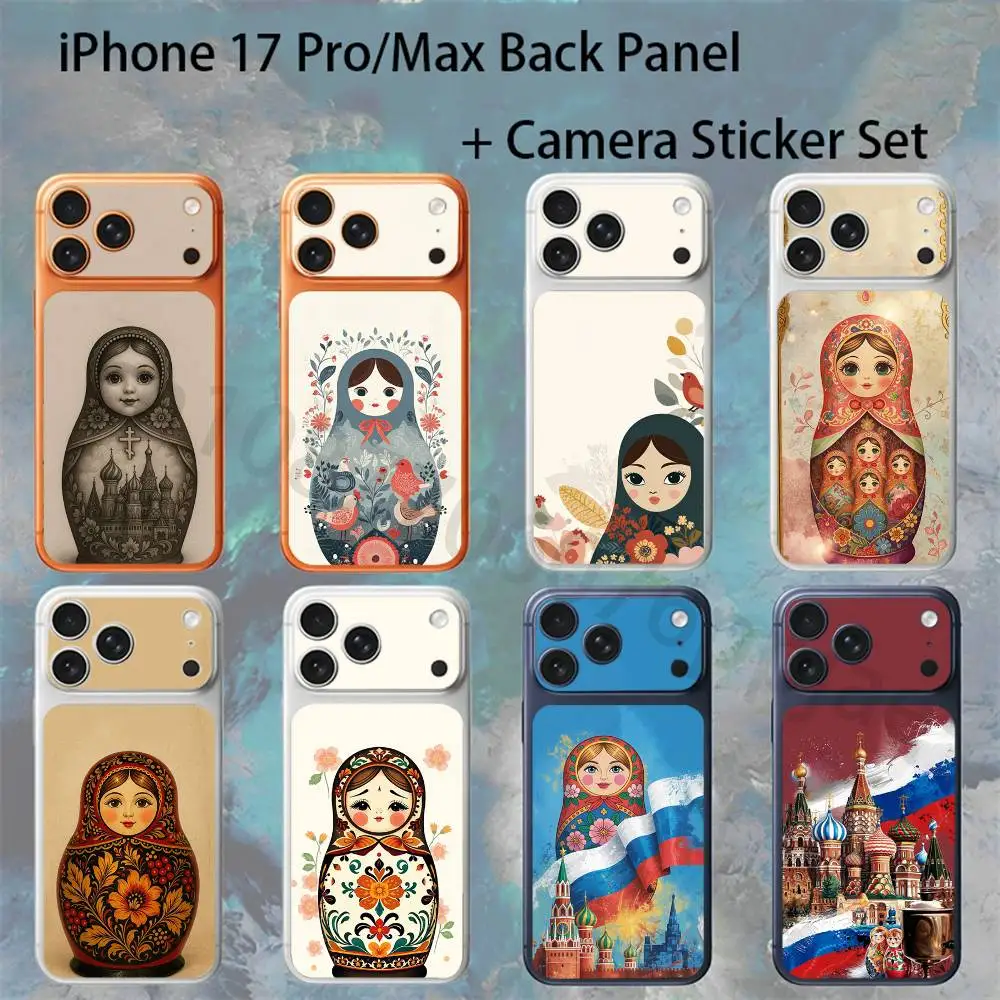 

Russian Nesting Doll Cartoon For iPhone 17pro/pro Max Full body Back Cover Decal Skin Colorful Rear Protective Sticker Film