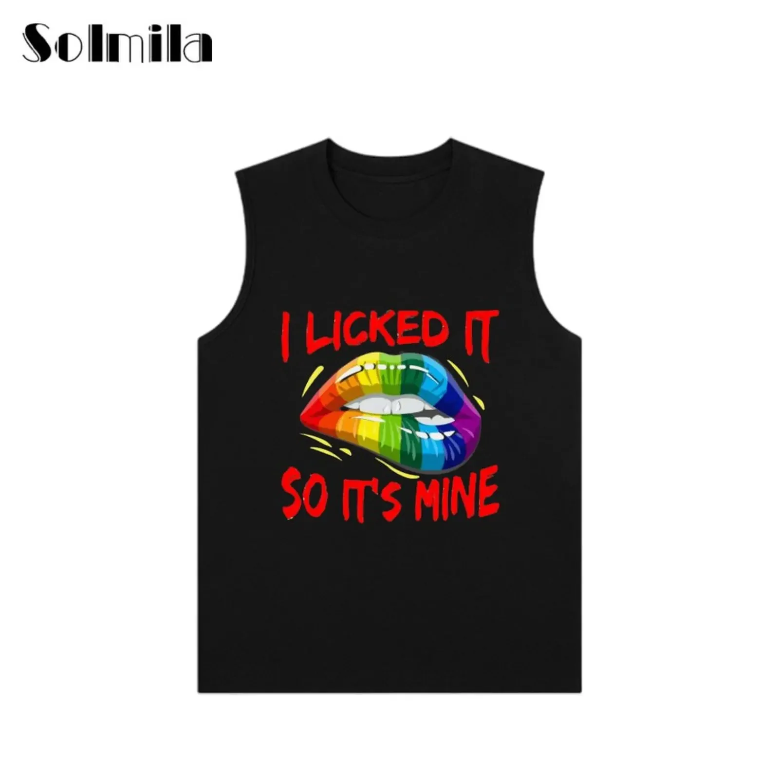 

Womens Round Neck Print Loose Sleeveless T Shirt Men And Women Can Wear Vest Oversized Casual Streetwear Hip Hop Y2k Clothes