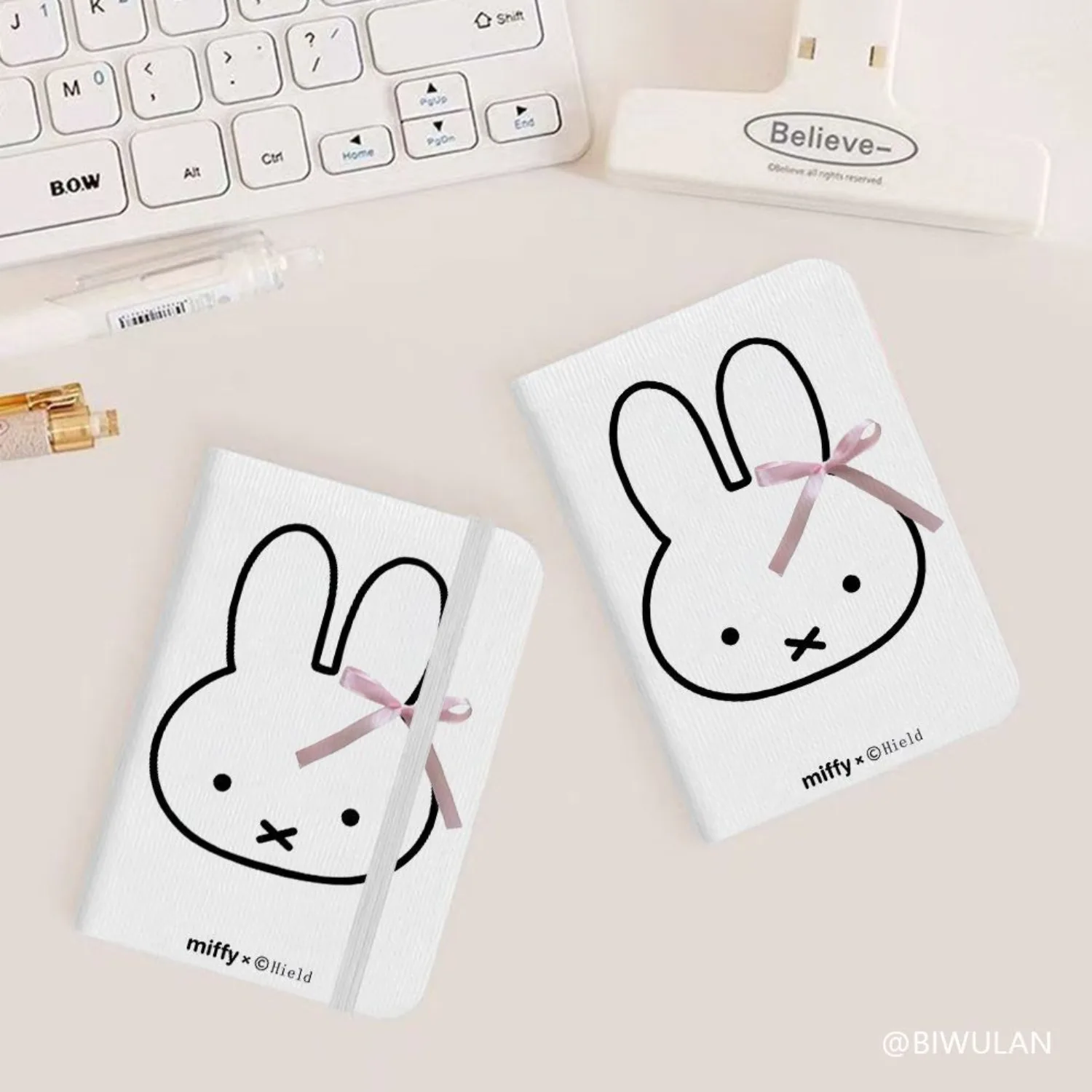 Lovley Cute Miffy Portable Notebook A7 96 Pages Mini Pocket Notepad Easy Carry Memo Book Cute A5 Small Journal for Daily Record