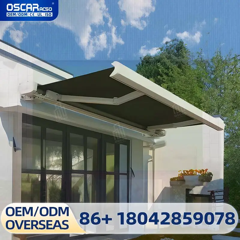 

Modern Outdoor Aluminum Alloy Electric Folding Awning FullFrame Telescopic Design Luxury for Garden Courtyard Retractable Awning