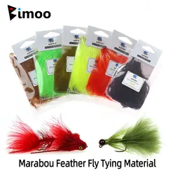 Bimoo 2Packs 3~4 inch Natural Marabou Feather for Tying Streamer Flies Jig Lure Woolly Bugger Leech Fly Bait Fish Tying Material
