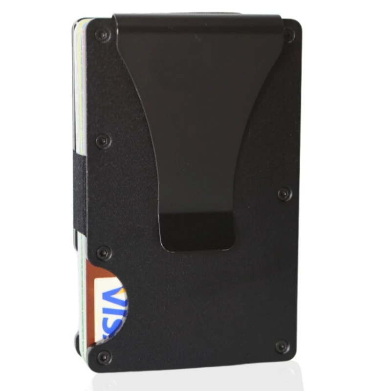 

Тонкий мужской кошелек с блокировкой RFID, минималистичный металлический кошелек с передним карманом и зажимом для денег