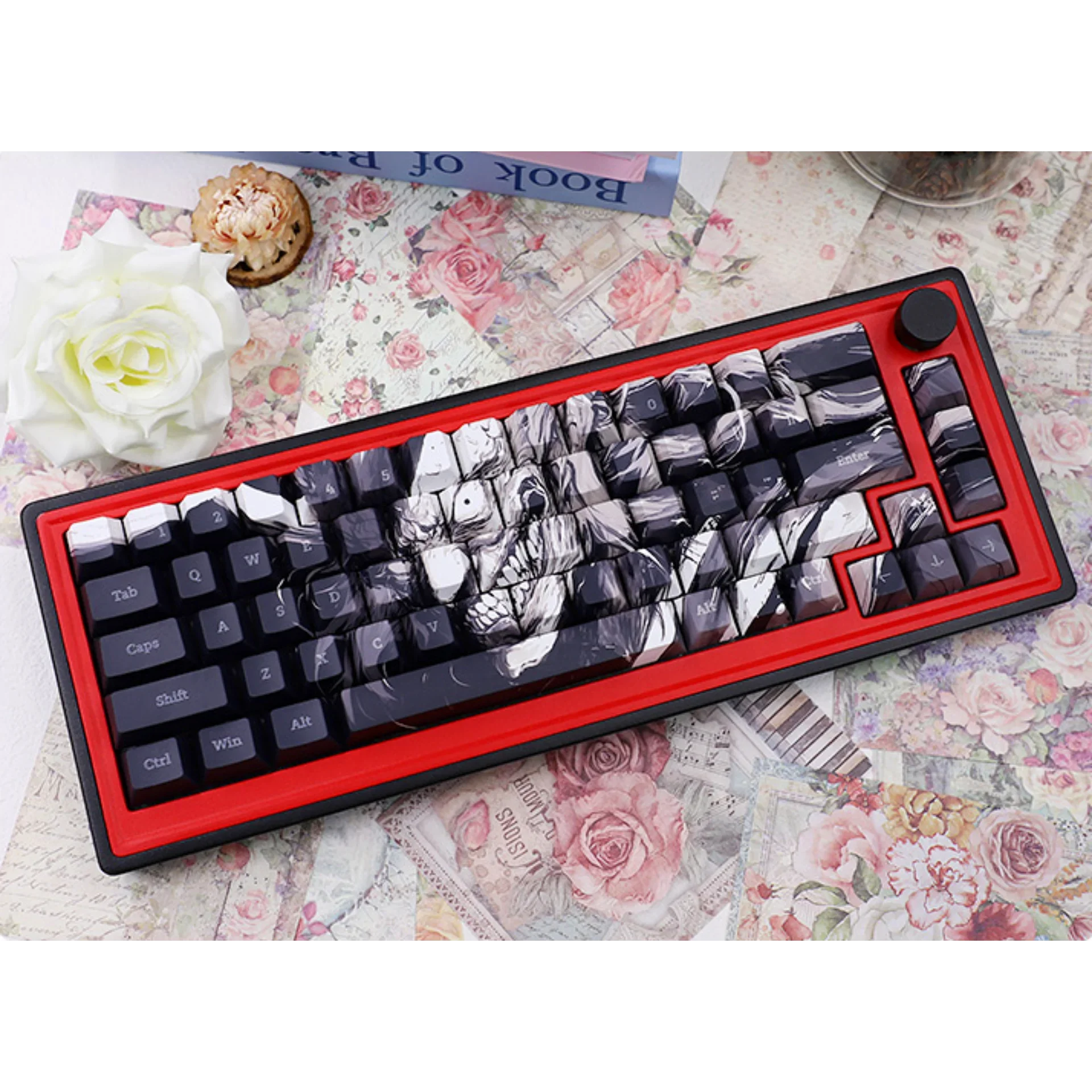 Personalised Keycap Set PBT Devil Dos Cherry 103 Keys for MX Switch HI75 HI8 68 F99 104 64 Wooting Mechanical Keyboards