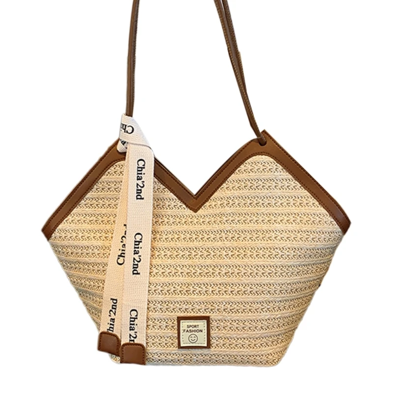 Bolso mano tejido para mujer y niña, bolso informal bolso playa