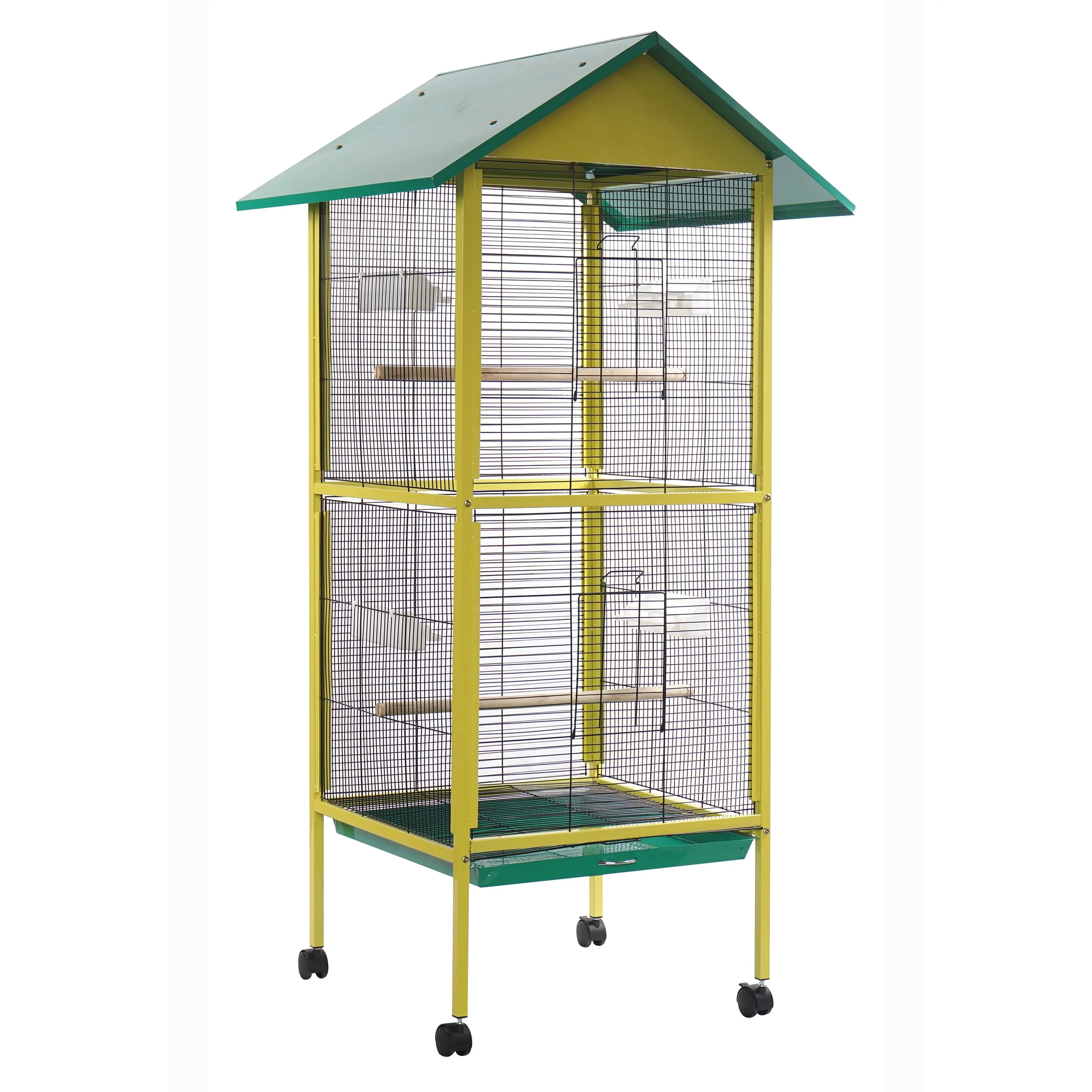 Cheap Golden Wood Wooden Extra Large Bird Cage 60Cm Love Bird Breeding Cage Wedding Decoration Outdoor Iron Bird House