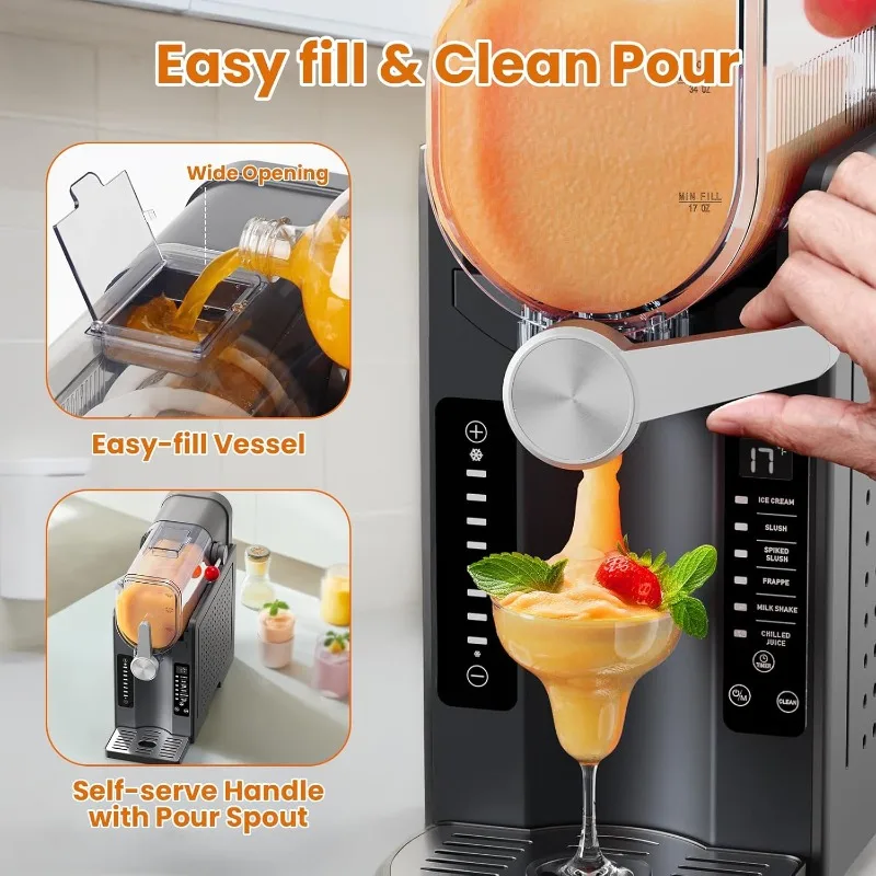 70 oz Slushy Machine for Home with LED Display - One-Touch Rese