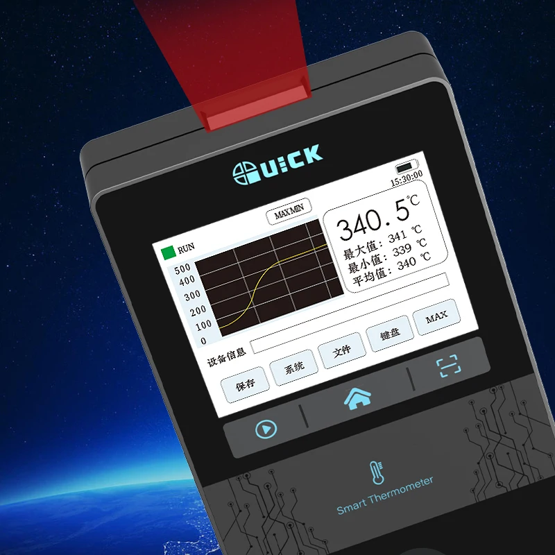 

Паяльный термометр Quick 191AF 2025 с идентификацией сканирования связи RS485, тестер температуры паяльного жала