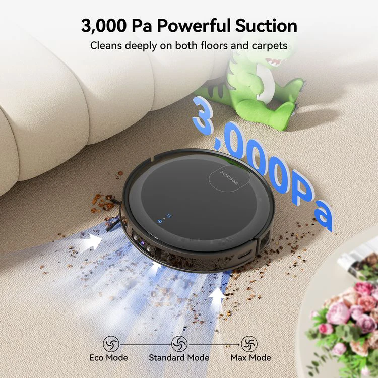 Competitive Price Proscenic Vacuum Cleaner with Dual Rotation Mops App-Control robot cleaner Lidar smart sweeping robot