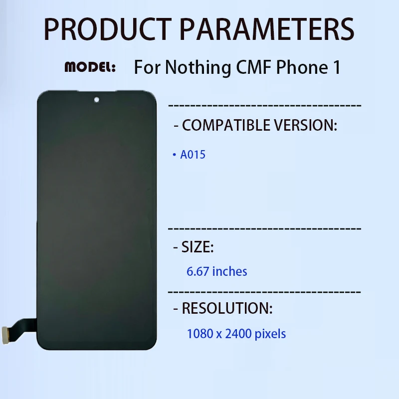 For Nothing CMF Phone 1 / A015 LCD Display Touch Screen Full Assembly 100% Tested Sensitive Touch Repair Parts Fast Shipping New