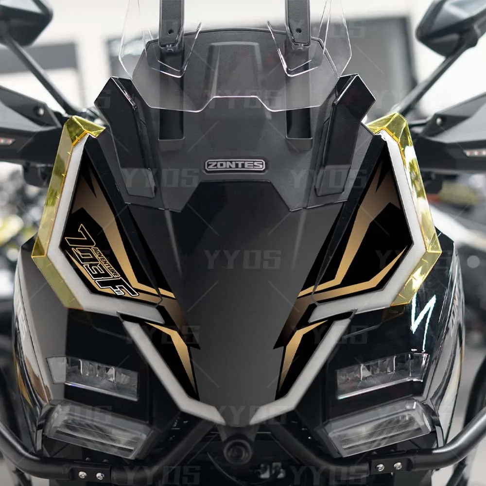 ل ZONTES 703F 703 F 2024 دراجة نارية اكسسوارات حامي الجبهة منقار هدية ملصق الجسم رئيس سكوتر الشارات مقاوم للماء #2