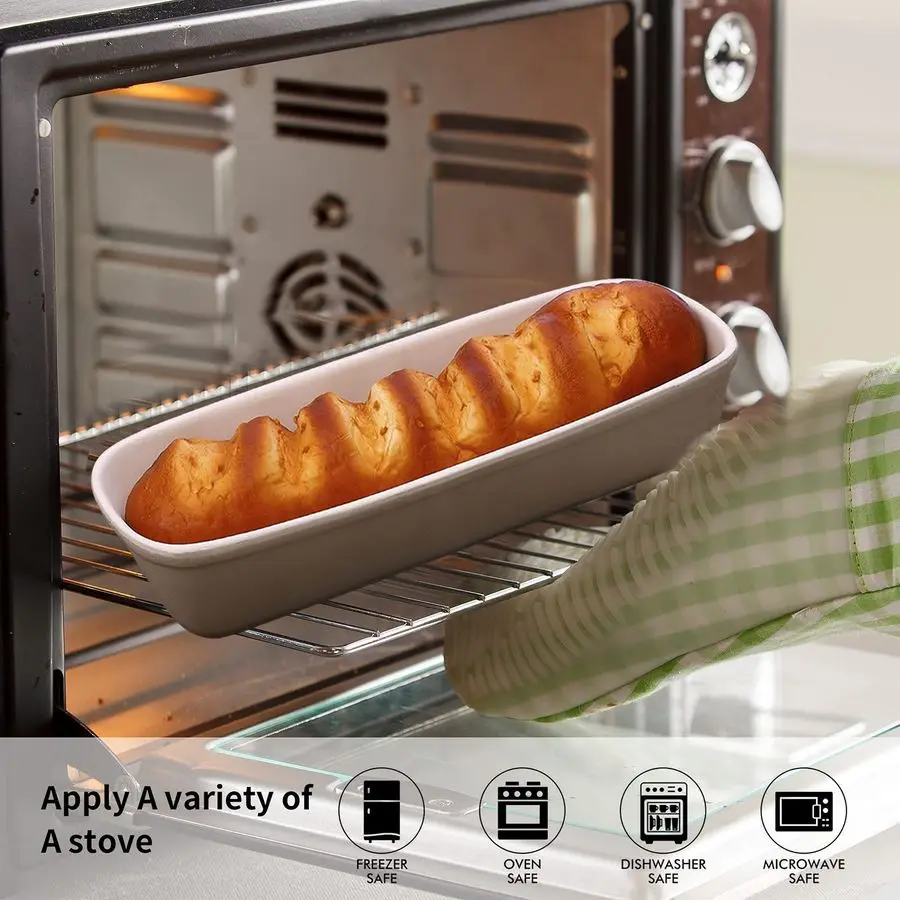 

Superstone Covered Baker,Unglazed stoneware bakeware,Square Bread Porcelain Baking Pan,Bakes Italian Bread with Light Crumb and