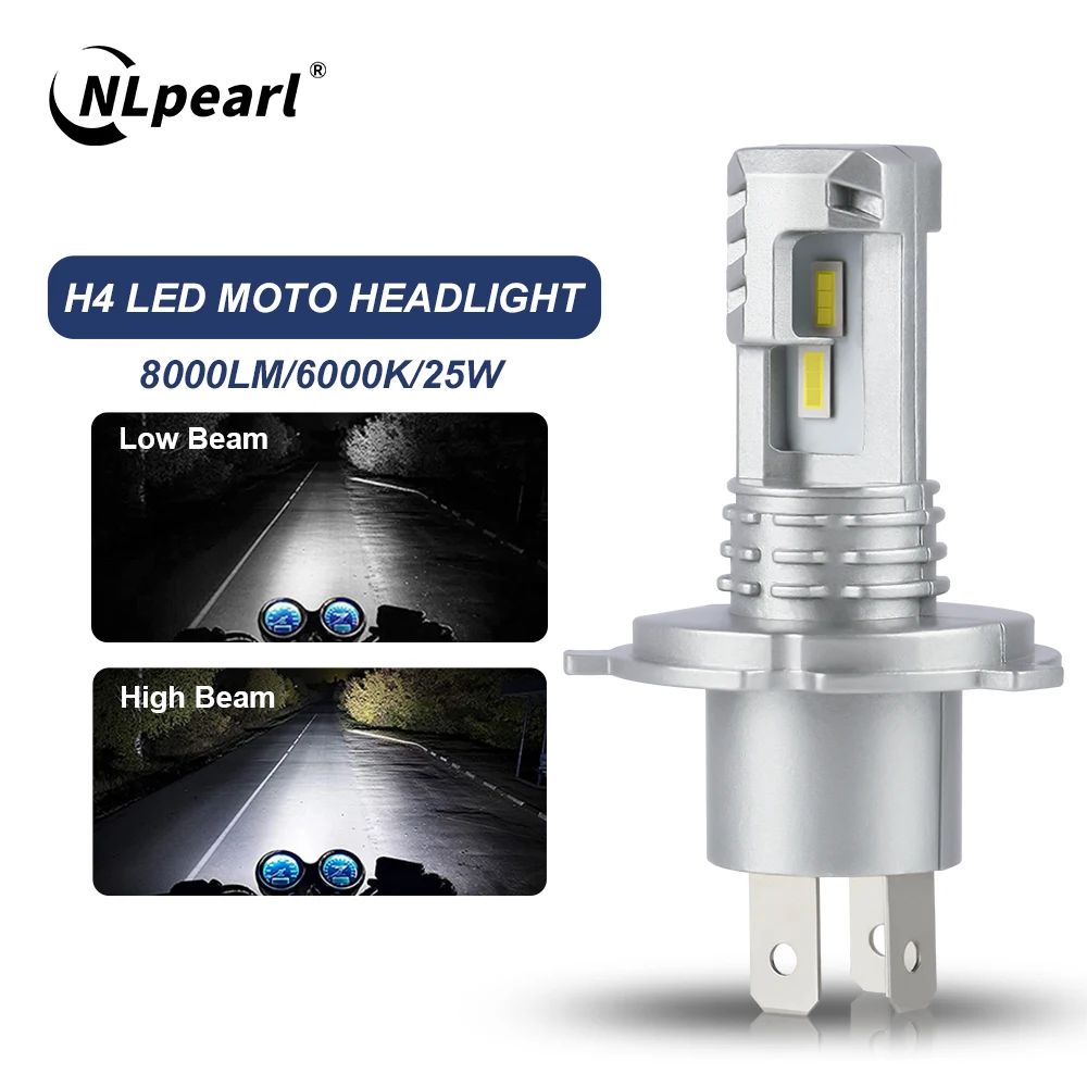 NLpearl H4 Car LED Headlight Bulb CSP Fanless With Canbus High & Low Beam For Honda Mini H4  9003 HB2 LED Headlamp Motorcycle