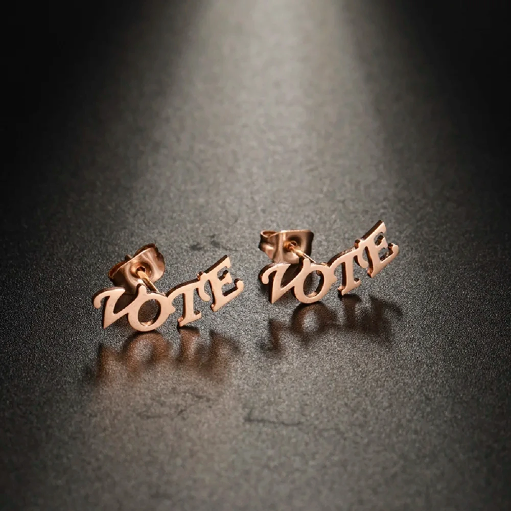 Personalisierte Namens-Logo-Ohrringe aus Edelstahl, Maßgefertigter Initialen-Namensschild-Schmuck für Frauen, Hochzeitsgeschenke, Modischer Alltagsschmuck – Detail 4
