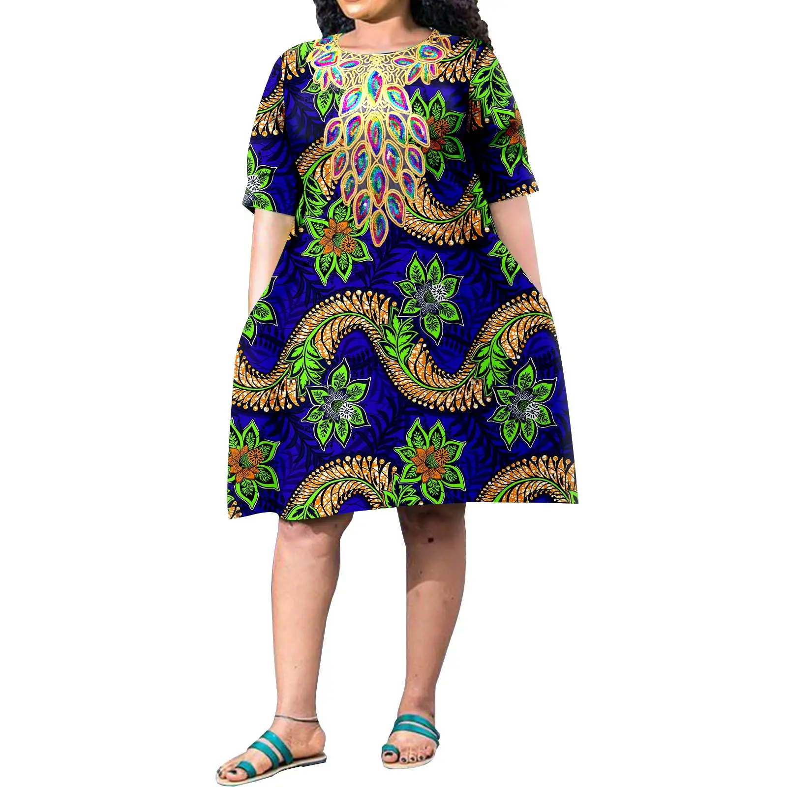 casual african print dress Amma African Print Midi Dress - African Clothing in USA | MYTRIBENG L / LONG