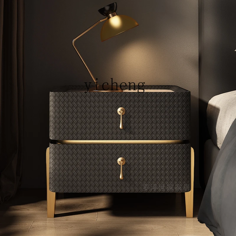

LSL light luxury high-end solid wood slate chest modern simple home bedroom bedside storage